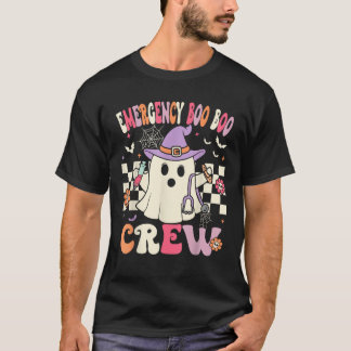 ER Boo Crew Groovy Emergency Room Nurse Funny Hall Tシャツ