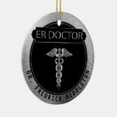 ER Doctor 👨 ⚕️ ‍ - UpScale Black and Silver セラミックオーナメント (右)