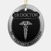 ER Doctor 👨 ⚕️ ‍ - UpScale Black and Silver セラミックオーナメント (左)