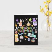 Er Easter Nurse Crew Easter Day Emergency Room Nur カード (黄色い花)