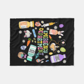 Er Easter Nurse Crew Easter Day Emergency Room Nur フリースブランケット (正面(横))