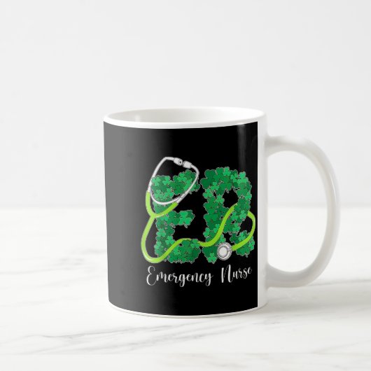 Er Emergency Nurse Stethoscope St. Patrick's Day S コーヒーマグカップ (右)