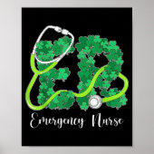 Er Emergency Nurse Stethoscope St. Patrick's Day S ポスター (正面)
