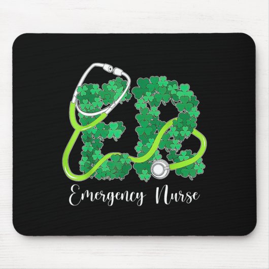 Er Emergency Nurse Stethoscope St. Patrick's Day S マウスパッド (正面)