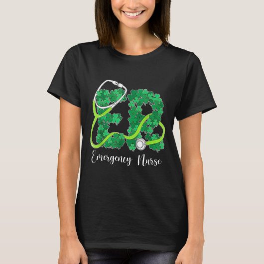 Er Emergency Nurse Stethoscope St. Patrick's Day S Tシャツ (正面)