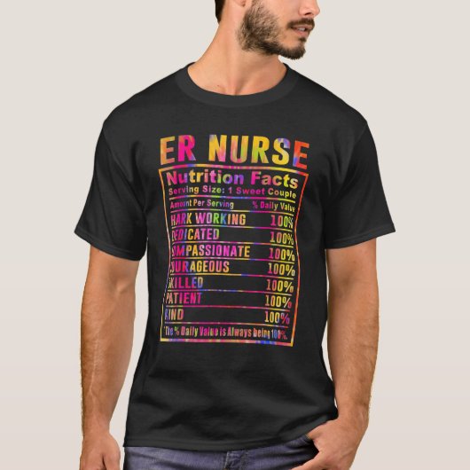 Er Nurse Nutrition Facts Emergency Nurses Day Woma Tシャツ (正面)