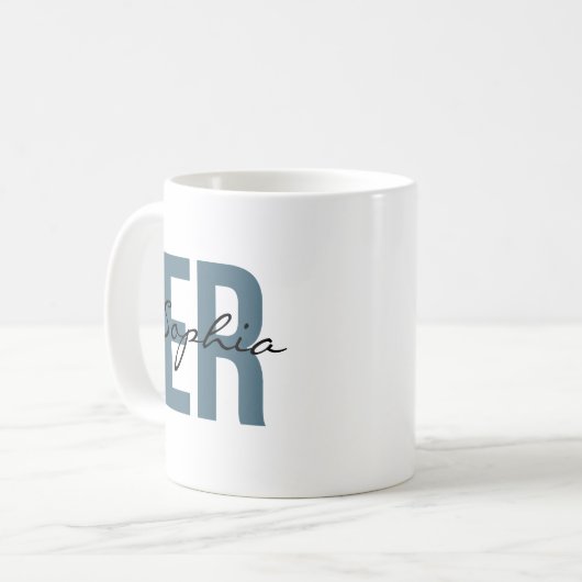 ER Nurse Personalized Name Bold Typography コーヒーマグカップ (正面左)