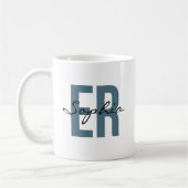 ER Nurse Personalized Name Bold Typography コーヒーマグカップ (左)