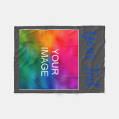 Er Photo Text Kids Boys Script Tygraphy  フリースブランケット (正面(横))