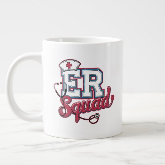 ER Squad, Emergency Room, Nurse Shirt, Doctor Gift ジャンボコーヒーマグカップ (左)