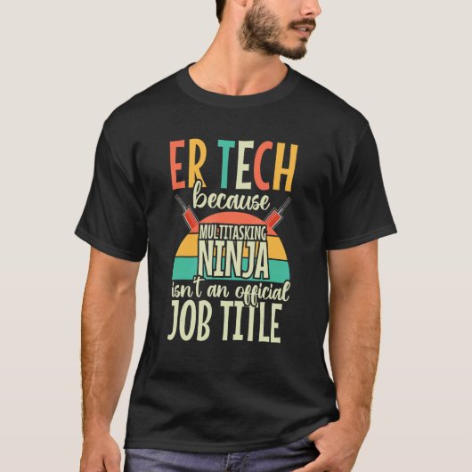 Er Tech技術者ヴィンテージレトロRnナース緊急事態 Tシャツ (正面)