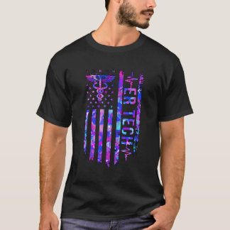 Er Tech米国旗非常用部屋Tech Emergency Tech Tシャツ