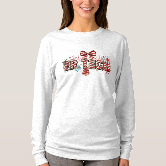 ER Tech クリスマス ロングスリーブ – ホリデー ER Tech Tシャツ (正面)