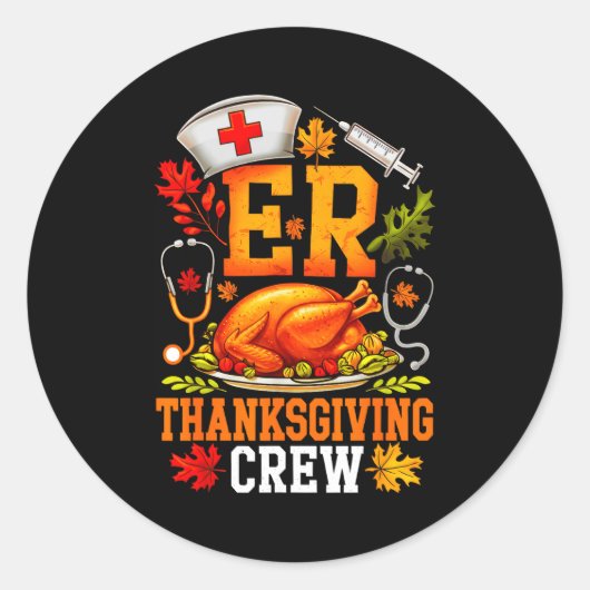 Er Thanksgiving Crew Nurse Emergency Room Register ラウンドシール (正面)
