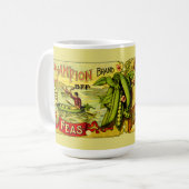 Eraビクトリアン缶詰エンドウ豆ラベル コーヒーマグカップ (正面左)