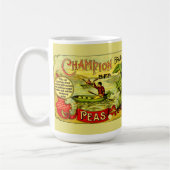 Eraビクトリアン缶詰エンドウ豆ラベル コーヒーマグカップ (左)