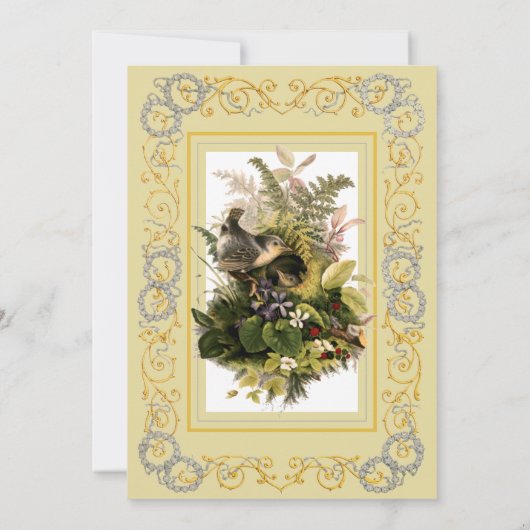 Eraビクトリアン Nesting Birds & Bouquets's 結婚 招待状 (裏面)