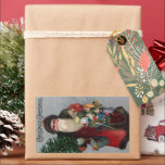 Era Santaビクトリアン Christmasステッカー 長方形シール<br><div class="desc">パッケージや素晴らし封筒のステッカーやおもしろい用のステッカーを用意！聖ビクトリアンニコラスの木運とおもちゃプレゼント。祝クリスマスはファッションド古い</div>