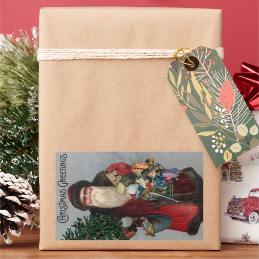 Era Santaビクトリアン Christmasステッカー 長方形シール (クリスマス)
