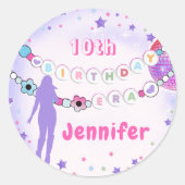 Eras Birthday Party Friendship Bracelet ラウンドシール (正面)