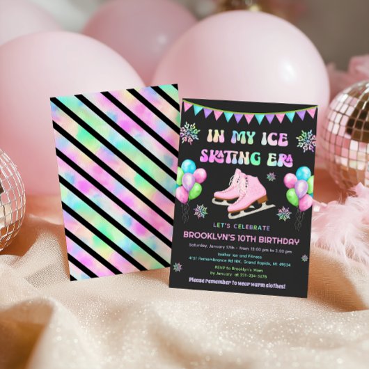 Eras Ice Skating Birthday Invitation 招待状