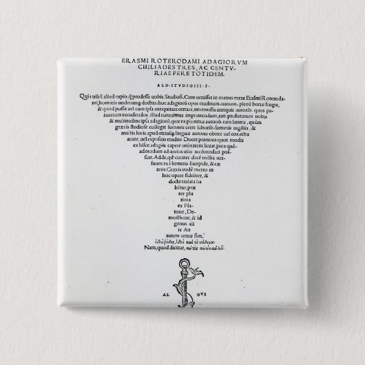 Erasmusの格言のとびら 缶バッジ (正面)