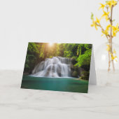 Erawanの滝| Kanjanaburiタイ カード (黄色い花)