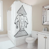 Erawan 3は象のラオス語/ラオスの旗の先頭に立ちました シャワーカーテン (インサイチュ)