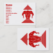 Erawan 3は象のラオス語/ラオスの旗の先頭に立ちました 名刺 (正面/裏面)