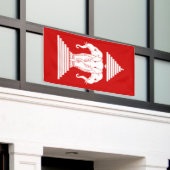 Erawan 3は象のラオス語/ラオスの旗の先頭に立ちました 横断幕 (ビルの外側)