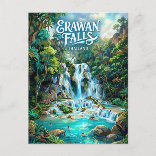 Erawan Falls Thailand ポストカード (正面)