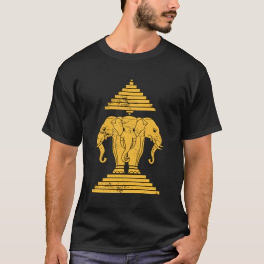Erawan Sabaidi Greeting 3頭の象の国 Tシャツ (正面)
