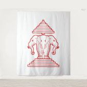 Erawan Three Headed Elephant Lao / Laos Flag タペストリー (正面)