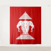 Erawan Three Headed Elephant Lao / Laos Flag タペストリー (正面)