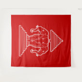 Erawan Three Headed Elephant Lao / Laos Flag タペストリー (正面(横))
