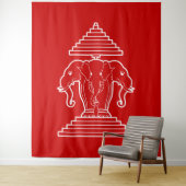 Erawan Three Headed Elephant Lao / Laos Flag タペストリー (インサイチュ)