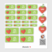 Erdbeere Namensaufkleber – 24er Set シール (シート)