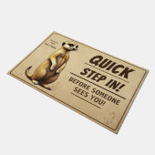 Erdmännchen lustiger Willkommensgruß für Familien ドアマット (アングル)