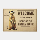 Erdmännchen Welcome personalisierbar für Familie ドアマット (正面)