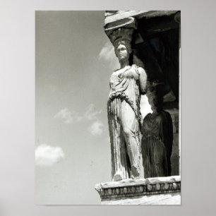 Erechtheionからのcaryatidの詳細 ポスター