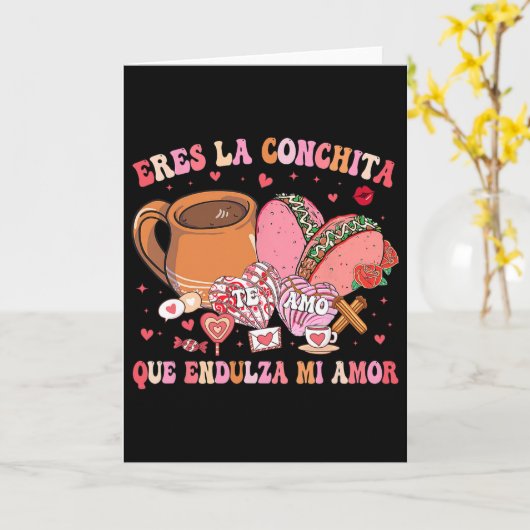 Eres La Conchita Que Endulza Mi Amor Mexican Valen カード (黄色い花)