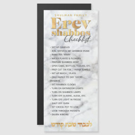 Erev Shabbosチェックリスト大理石の磁気リマインダー