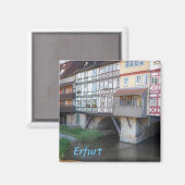 Erfurt Merchants Bridgeの写真 マグネット (正面/裏面)