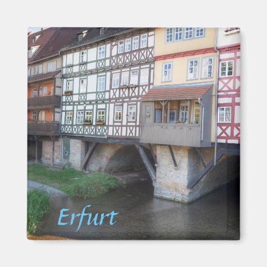 Erfurt Merchants Bridgeの写真 マグネット (正面)