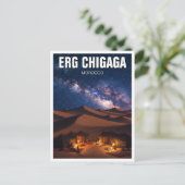 Erg Chigagaモロッコ旅行ナイトミルキーウェイ ポストカード (スタンド正面)