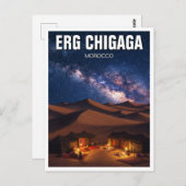 Erg Chigagaモロッコ旅行ナイトミルキーウェイ ポストカード (正面/裏面)
