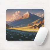 Ergonomic Mountain Landscape Mouse Pad with Wrist マウスパッド (マウス)