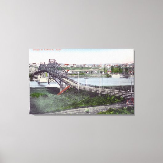 Erial View of Lewiston BridgeLewiston, ID キャンバスプリント (正面)