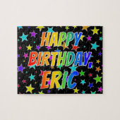 「ERIC」名、おもしろい「ハッピーバースデー」 ジグソーパズル (横)