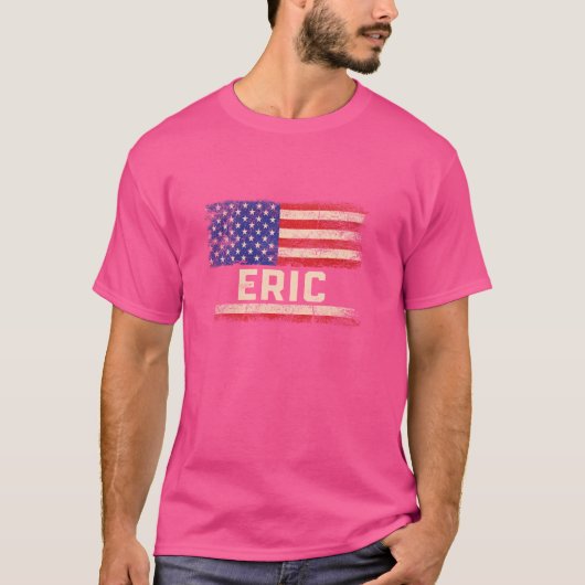 Eric First Name Shirt Eric Name American Flag Tシャツ (正面)